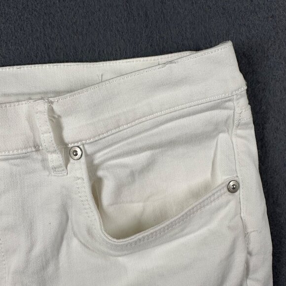 Loft Outlet Womens 12P White Skinny Ankle Cropped Cotton Blend Jeans - Picture 6 of 12